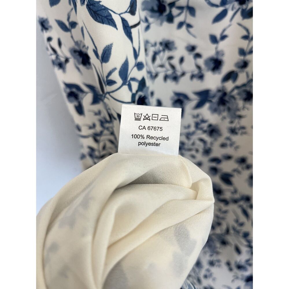 Park and Fifth NWT Floral Ruffle Strap Midi Dress Blue White Size 2X